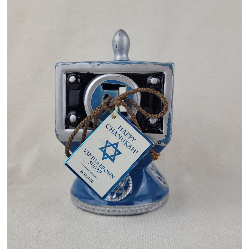 SCENTED Ceramic Dreidel Blue & SILVER Hollow Design STAR OF DAVID HOLIDAY